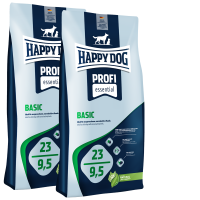 2x Happy Dog Profi Essential 23-9,5 BASIC 20 kg