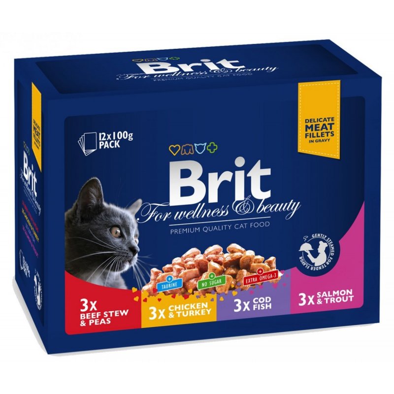 Brit Premium Cat kapsa Family Plate 1200g (12x100g)