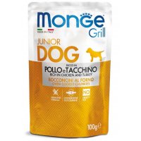 MONGE GRILL JUNIOR kapsička kuřecí s krůtou pro štěňata 100 g (min. odběr 24 ks)
