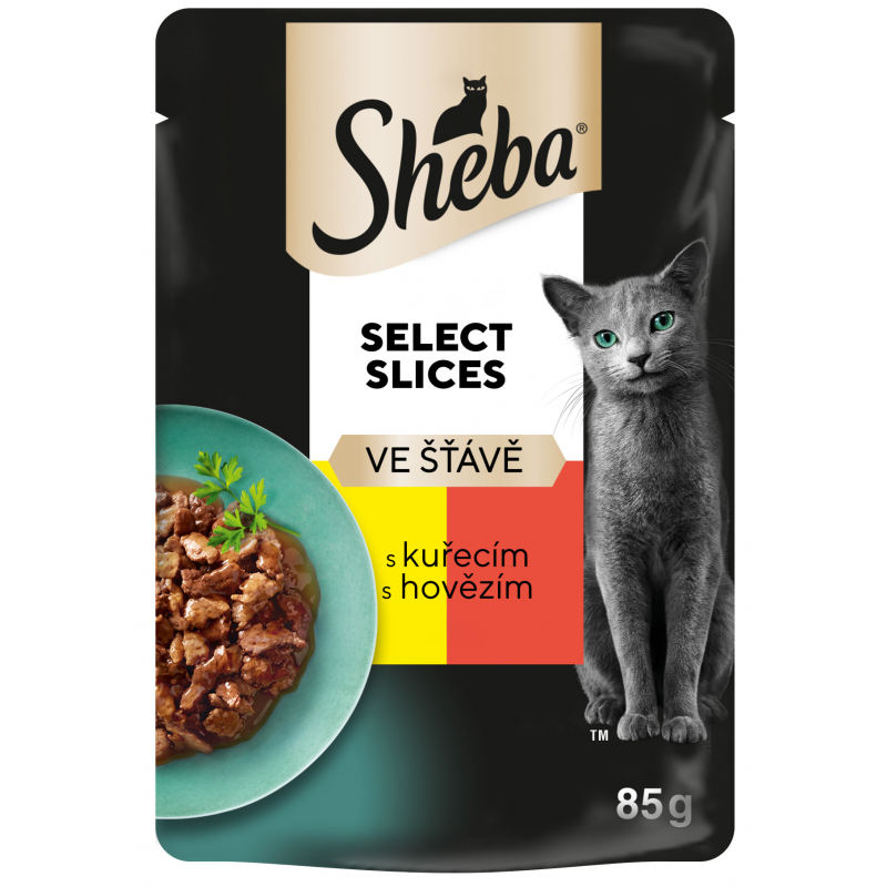Sheba vrecko s kuracím a hovädzím v šťave 85g