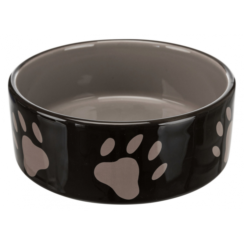 Miska pre psa keramická hnedá s labkami 1,4l - 20cm Trixie
