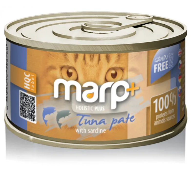 Marp Holistic Plus konzerva pre mačky – Tuniakové päty so sardinkami 70g