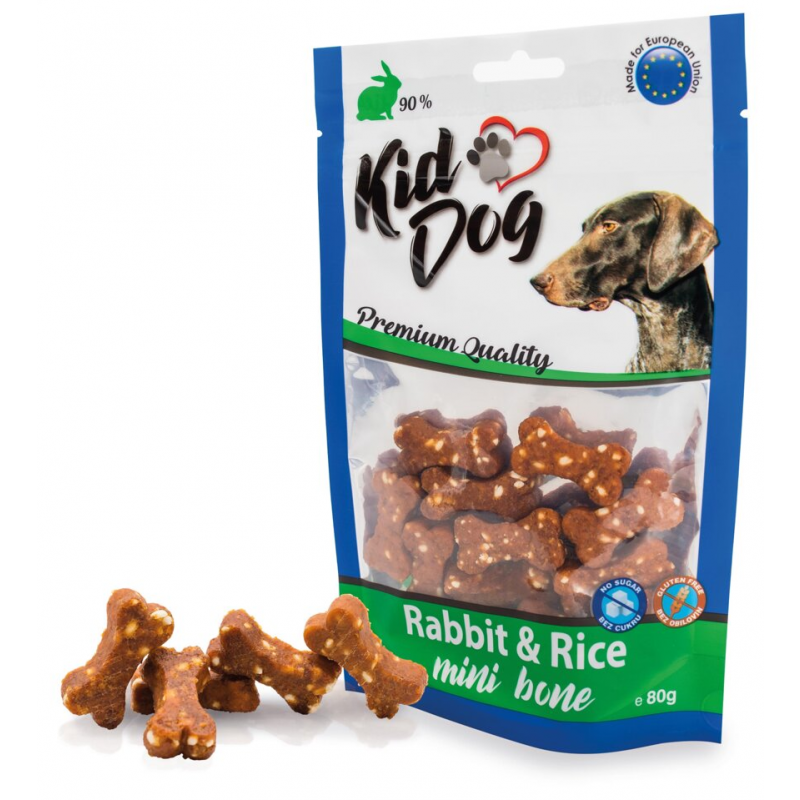 KIDDOG králičie mäso s ryžou MINI kocky 80 g