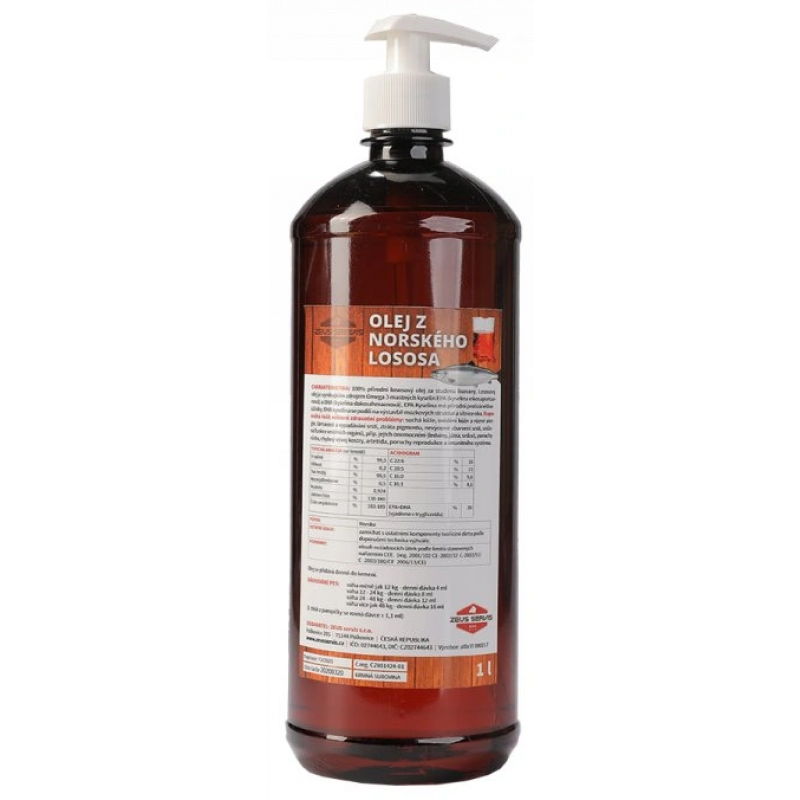 Lososový olej 100% pes ZEUS 1000ml