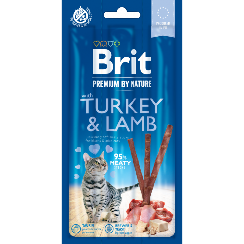 Brit Premium by Nature Cat Sticks with Turkey & Lamb 3ks (3 x 5g)