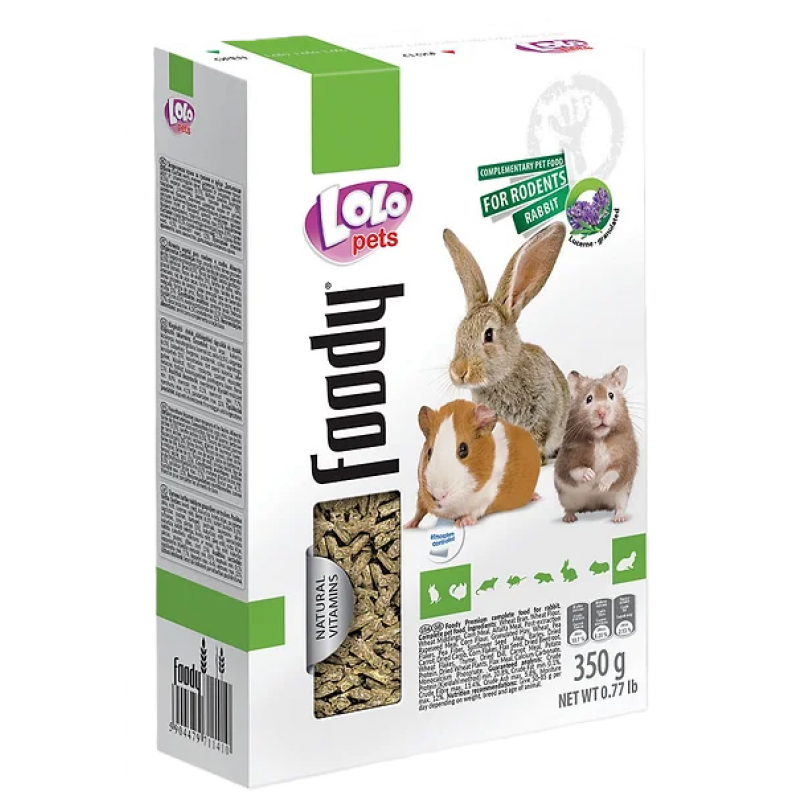 LOLO BASIC granulovaná lucerna pre hlodavce 350 g krabička