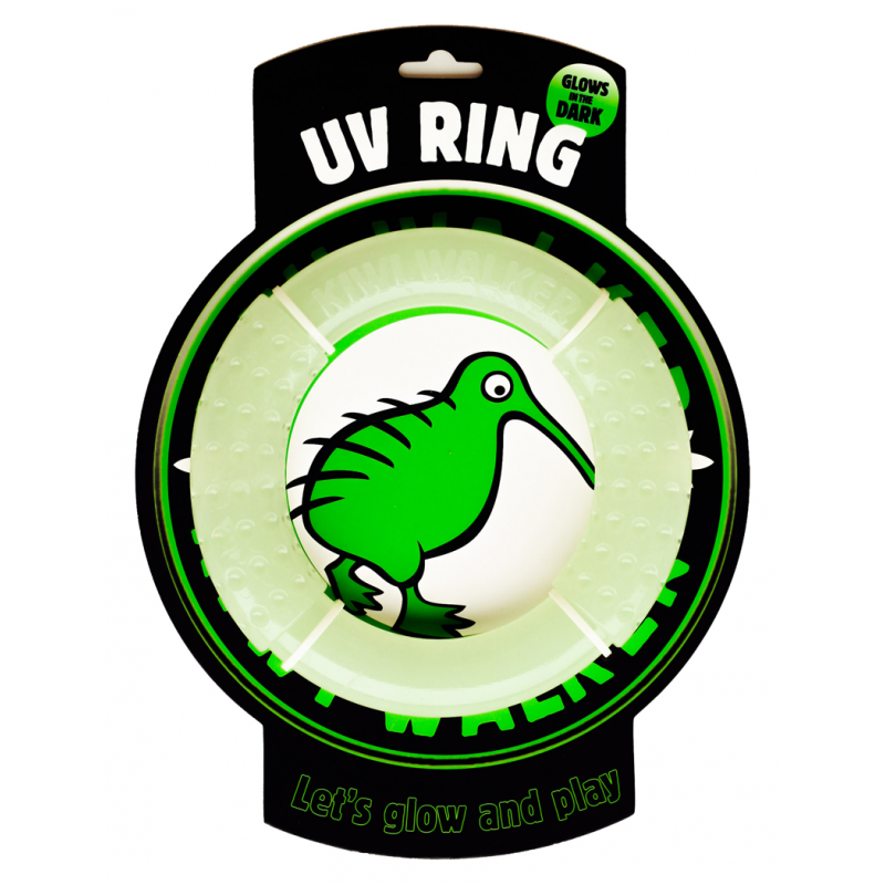Hračka pes GLOW RING MAXI pláv. a lietajúce z TPR Kiwi