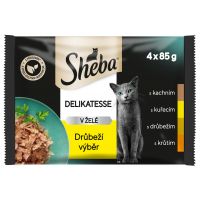 Sheba vrecko Hydinový výber v želé 4x85g