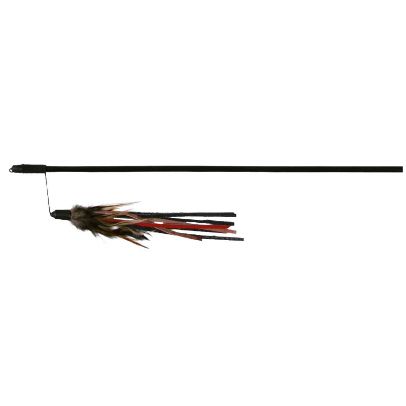 Udica s koženým strapcom a perím 50 cm