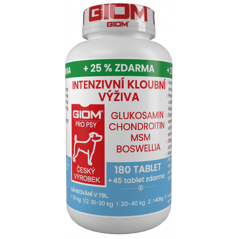 Giom S pes Intenzívna kĺbová výživa 180 tbl+25% zadarmo