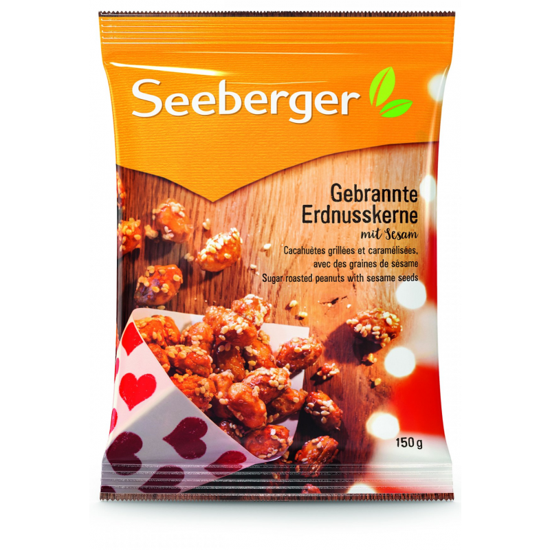 Seeberger Pražené arašidy v cukre so sezamovými semienkami 150g