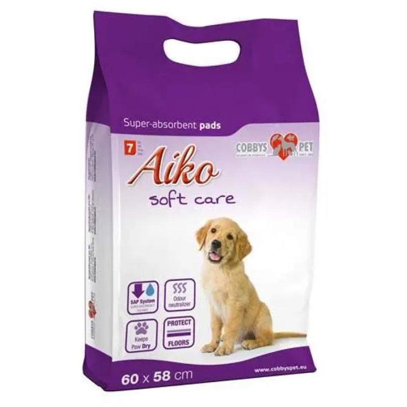 Podložka absorpčná pre psov Aiko Soft Care 60x58cm 7ks