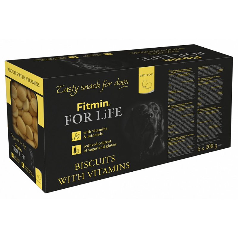Piškóty FITMIN FOR LIFE pre psov MULTIPACK 6x200g