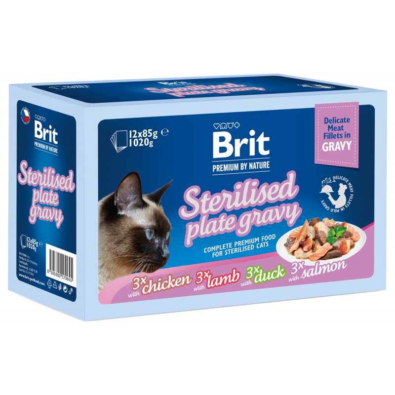 Brit Premium Cat D Fillets Gravy FamPlate Steril.1020g