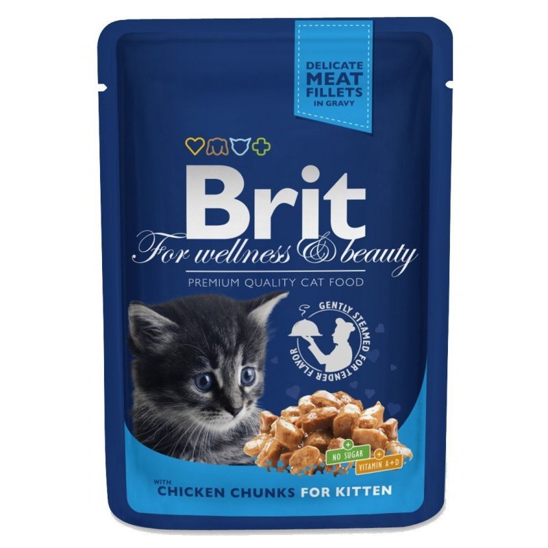 Brit Premium Cat kapsa Chicken Chunks for Kitten 100g