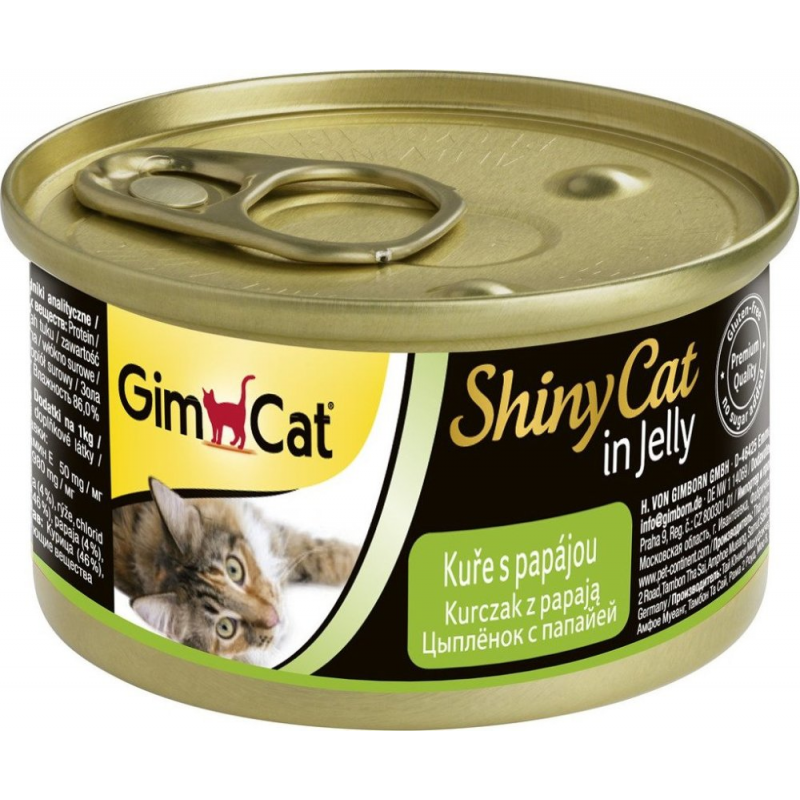 Gimpet mačka konz. Shiny Cat kura+papája 2x70g