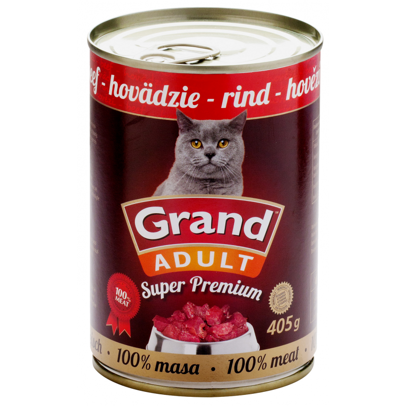 GRAND konzerva Superpremium mačka hovädzia 405g