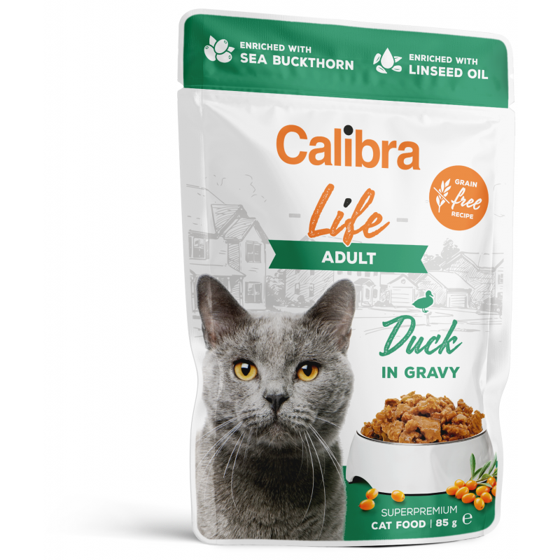 Calibra Cat Life kapsa Adult Duck in gravy 85g