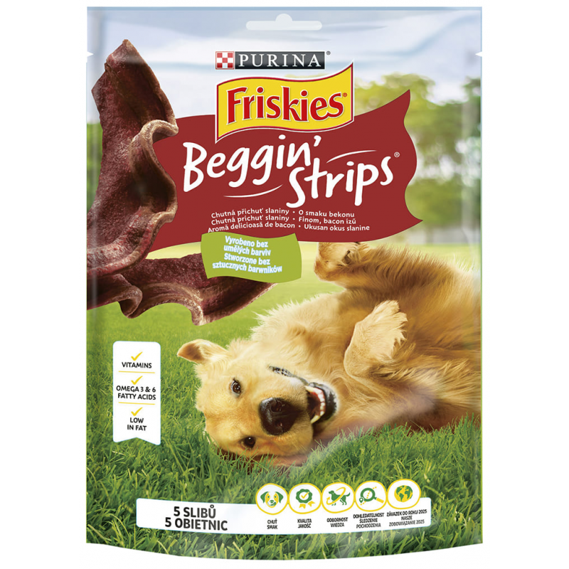 Friskies pochúťka pes Snack Beggin Strips bacon 120g