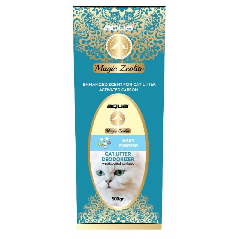 AQUA Magic Zeolite BABY POWDER - granulovaný dezodorant pre mačacie WC, 500 g