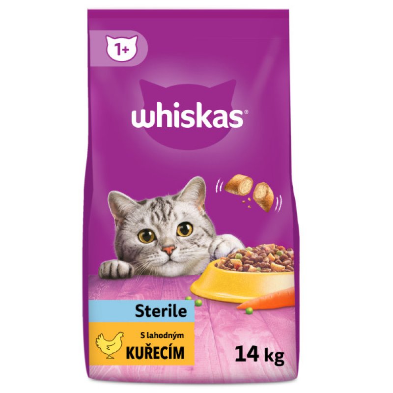 2x Whiskas Dry s kuracím mäsom - STERILE 14kg