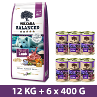Velxara BALANCED Dry FM Dog Adult Monoprotein Lamb & Rice 12 kg + 6 KONZERV