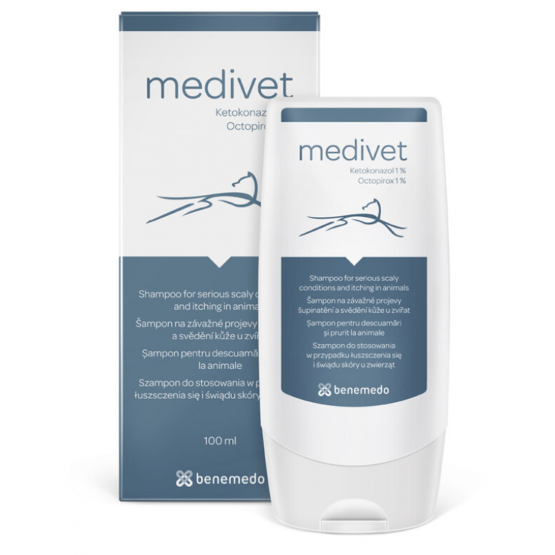 Medivet 100ml šampón proti šupinateniu a svrbeniu kože zvierat