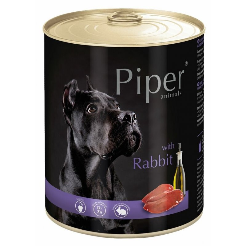 PIPER s králikom, konzerva pre psov 800g