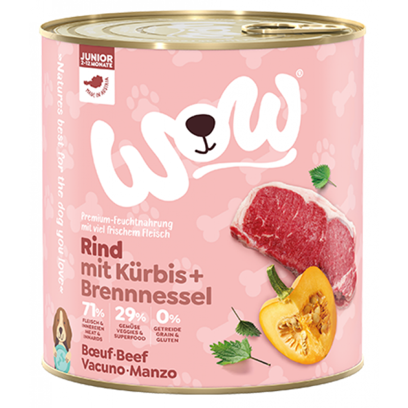 WOW konzerva Hovädzie s tekvicou Junior 800g