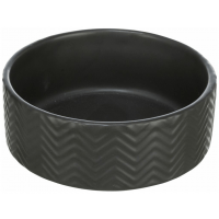 Keramická miska 0.4 l/ø 13 cm, vrúbkovaná, čierna