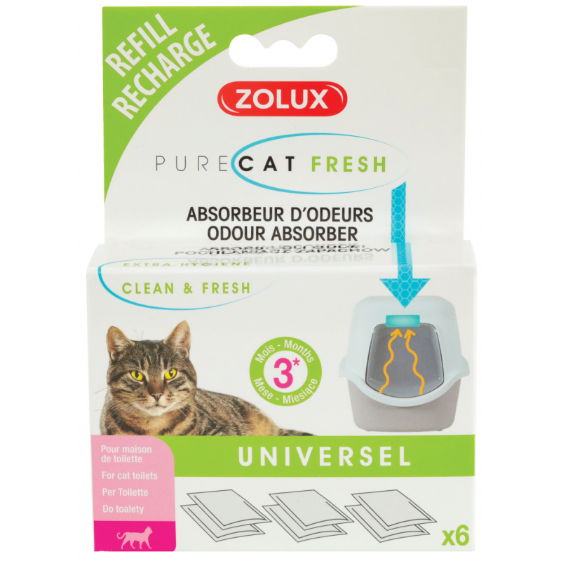 PURECAT Refill osviežovač a pohlcovač zápachu 6x Zolux