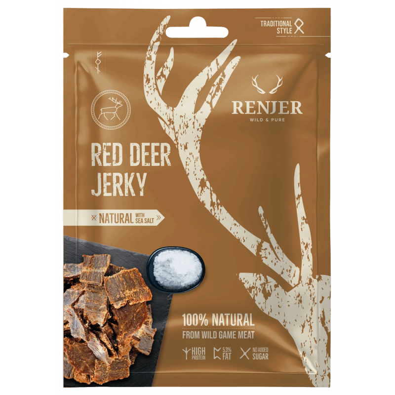 RENJER Modern Nordic Red Deer (Jelenie) Jerky Sea Salt 25g