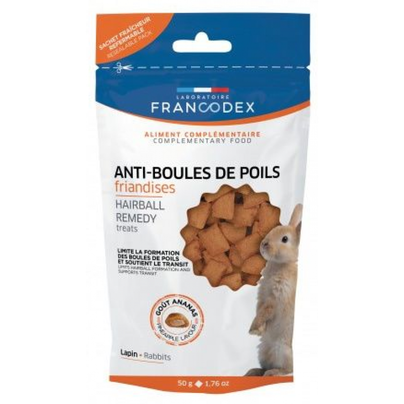 Francodex Pochúťka Hairball remedy králik 50g