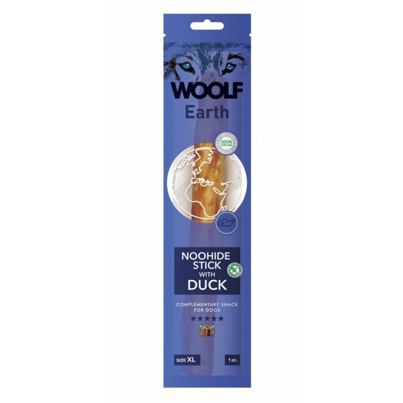 Woolf pochúťka Earth NOOHIDE XL Stick with Duck 85g