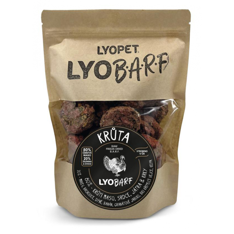 LYOPET LyoBARF Turkey 32 ks (morčacie BARF pre psov)