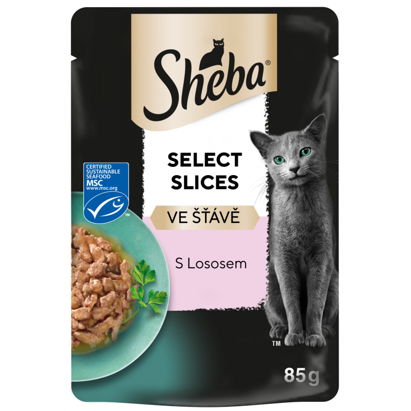 Sheba vrecko s lososom v šťave 85g