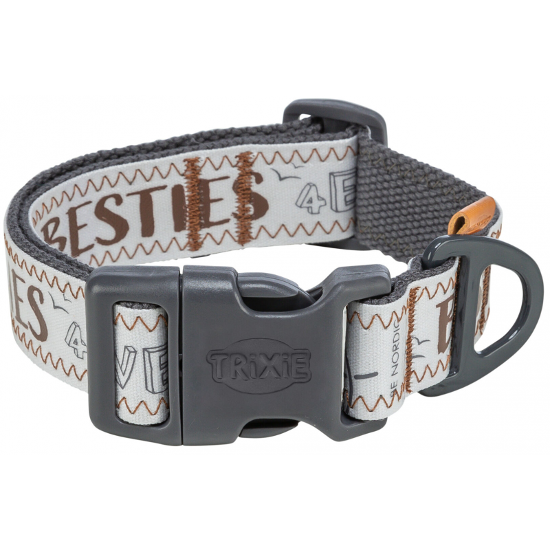 BE NORDIC obojok extra široký, M-L: 40-60 cm/38 mm, sivá
