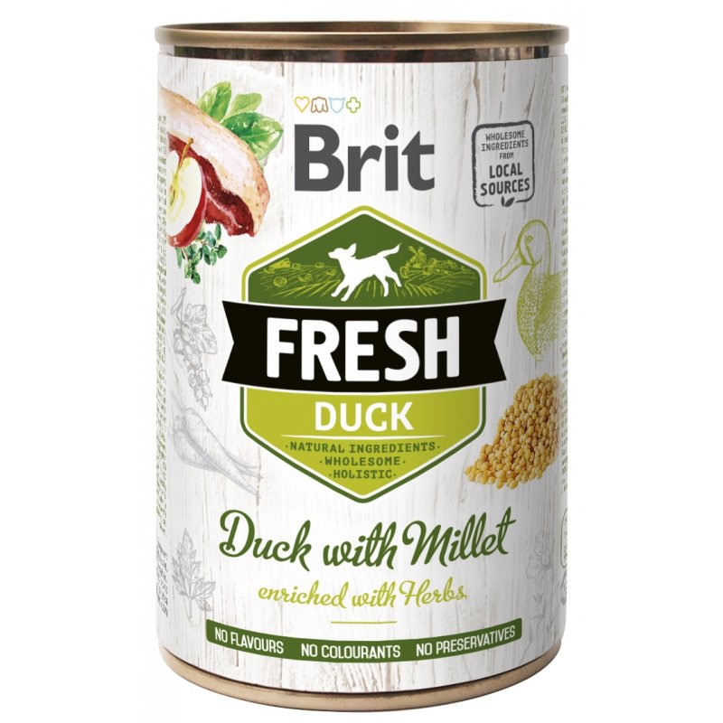 Konzerva Brit Dog Fresh Duck with Millet 400g
