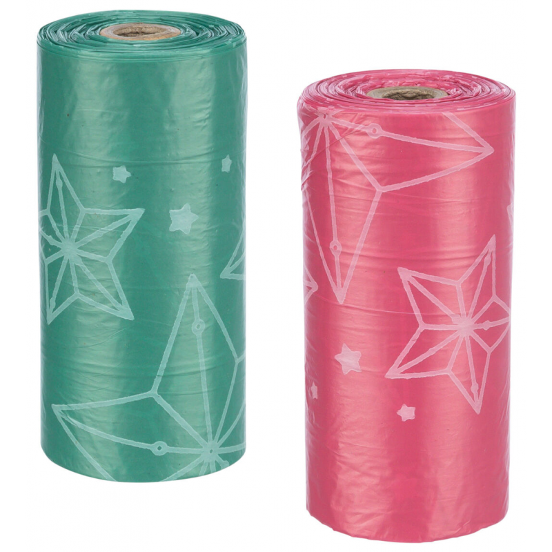 Xmas POOP Bags - vianočné vrecká na trus, 8 rolí/á 20 sáčkov, červená/zelená