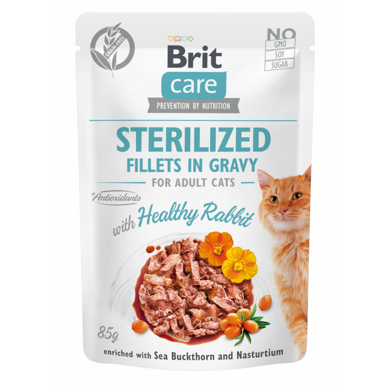 Brit Care Cat Fillets Gravy Steril Healthy Rabbit 85g (min. odběr 24 ks)