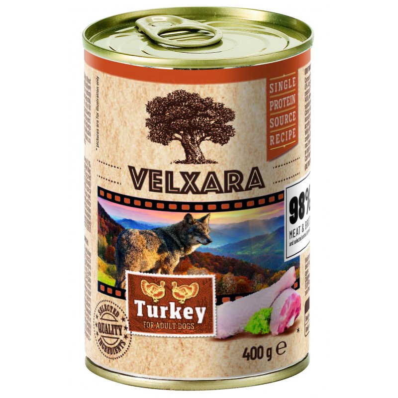 Velxara Pate Turkey 400g for adult dogs (min. odběr 24 ks)