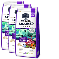 3x Velxara BALANCED Dry FM Dog Adult Monoprotein Lamb & Rice 12 kg