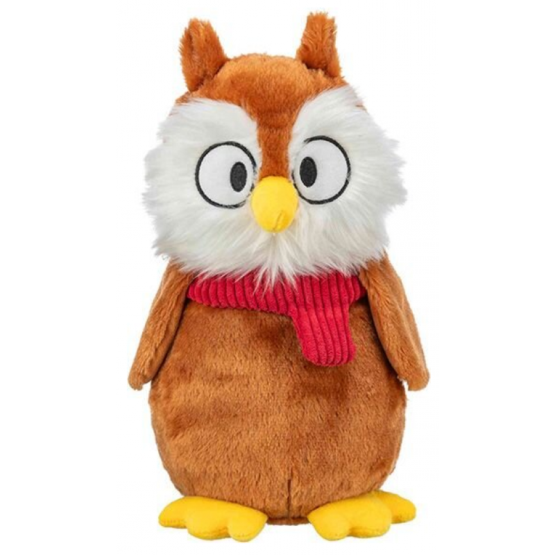 Xmas Owl - vianočná sova, plyšová hračka pre psov, 33 cm