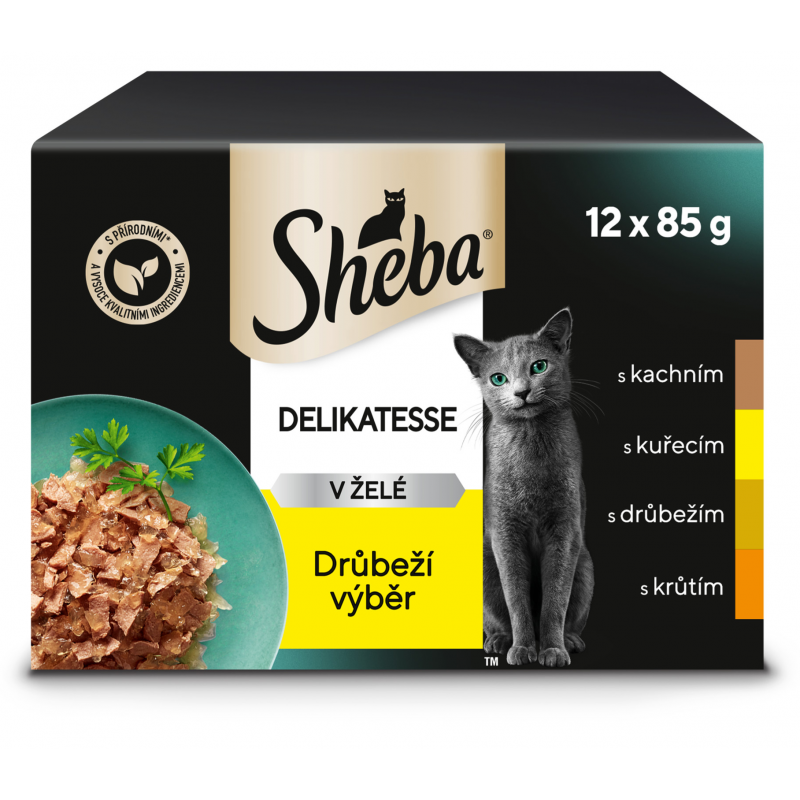 Sheba vrecko Hydinový výber v želé 12x85g