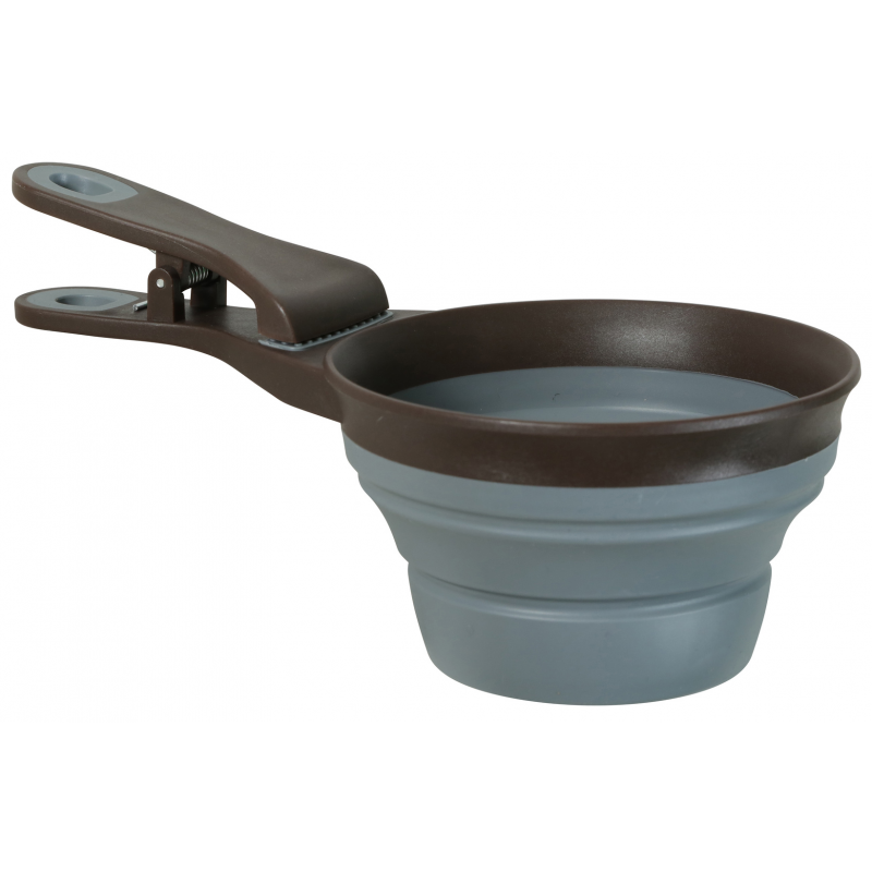 Odmerka na krmivo SILICONE s klipom, sivá L Zolux