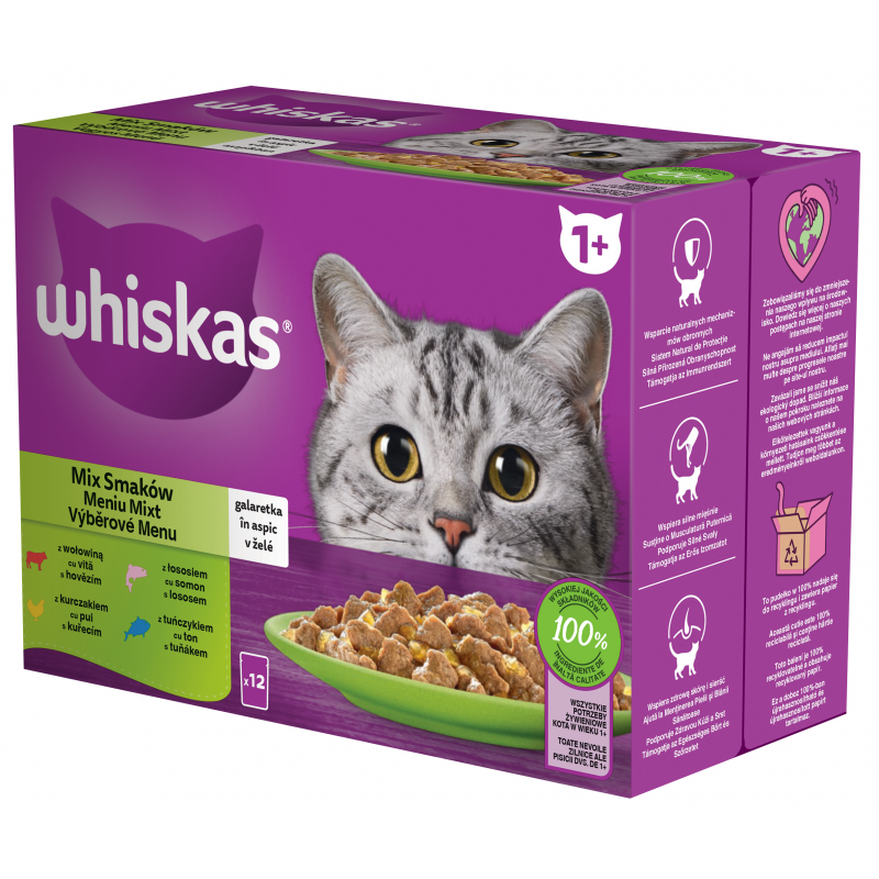 Whiskas vreciek. Core Mix. výber želé 12x85g