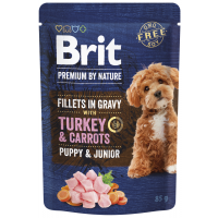 Brit Premium Dog Puppy Fillets Gravy Turkey&Carrots 85g (min. odběr 24 ks)