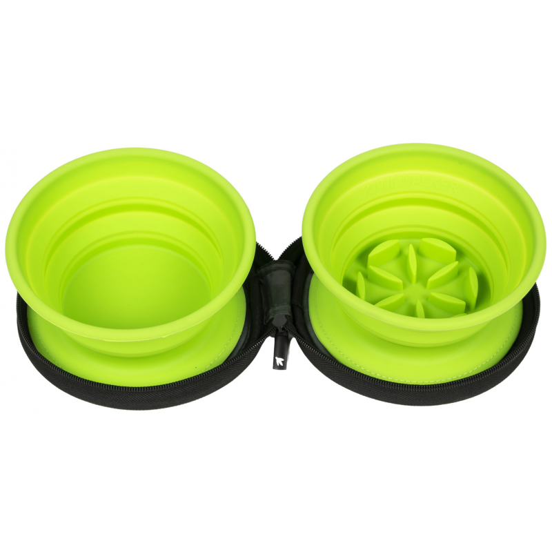 Cestovná dvojmiska SLOWFEEDER zelená 700ml Kiwi