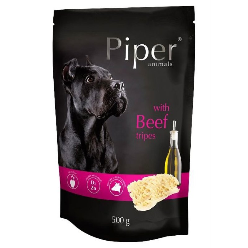 PIPER s hovädzími držkami, kapsička pre psov 500g