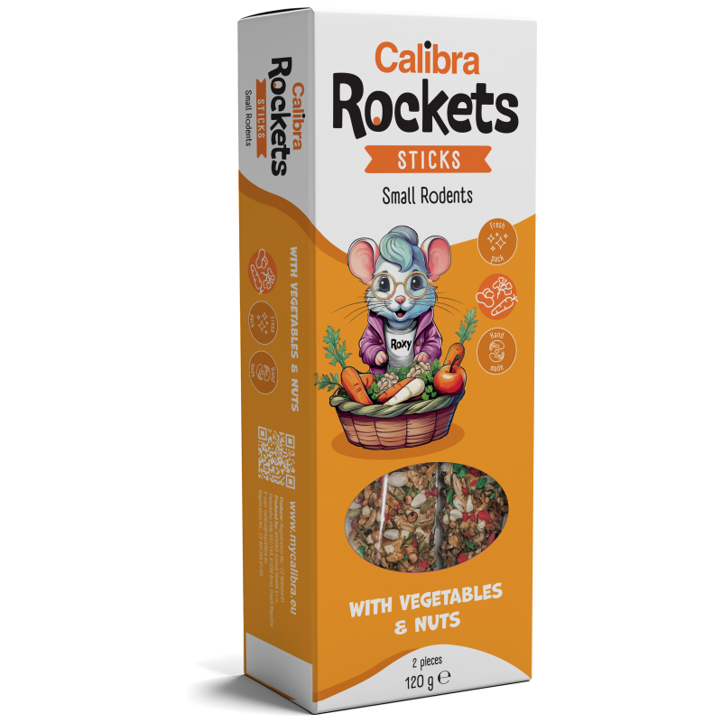 Calibra Rockets Sticks Small rodents Vegeta&Nuts 120g